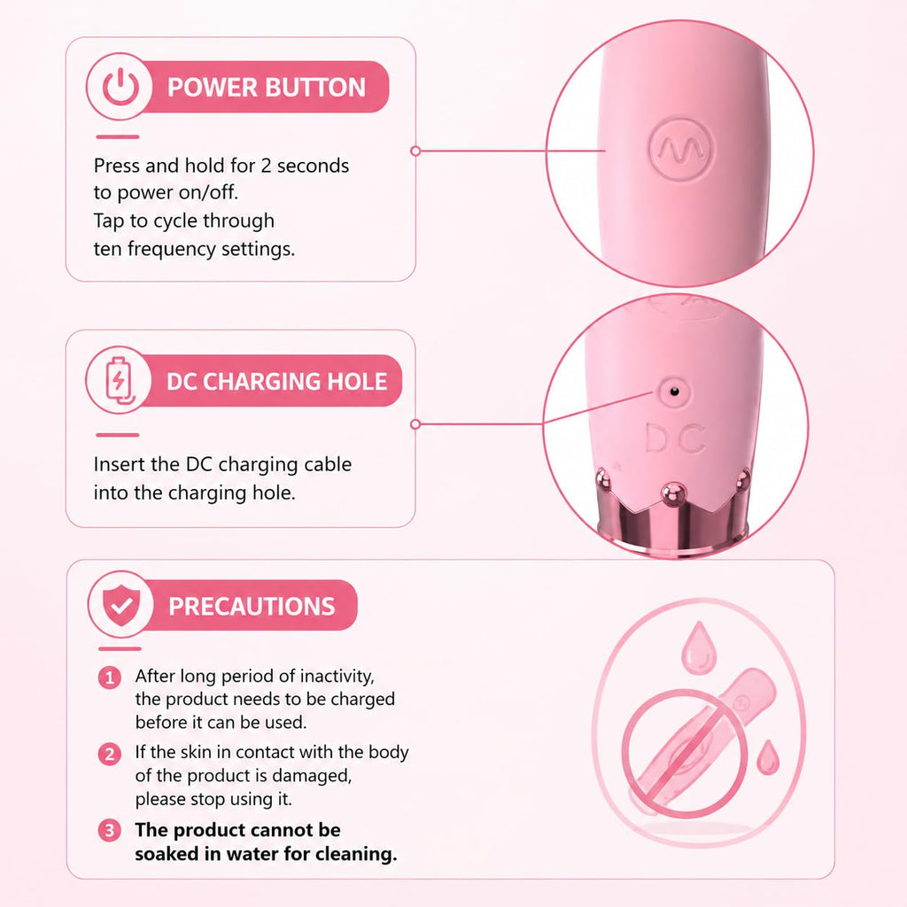 MUSVUZA Premium Personal Wellness Massager – Pink, Elegant Intimate Wellness Accessory