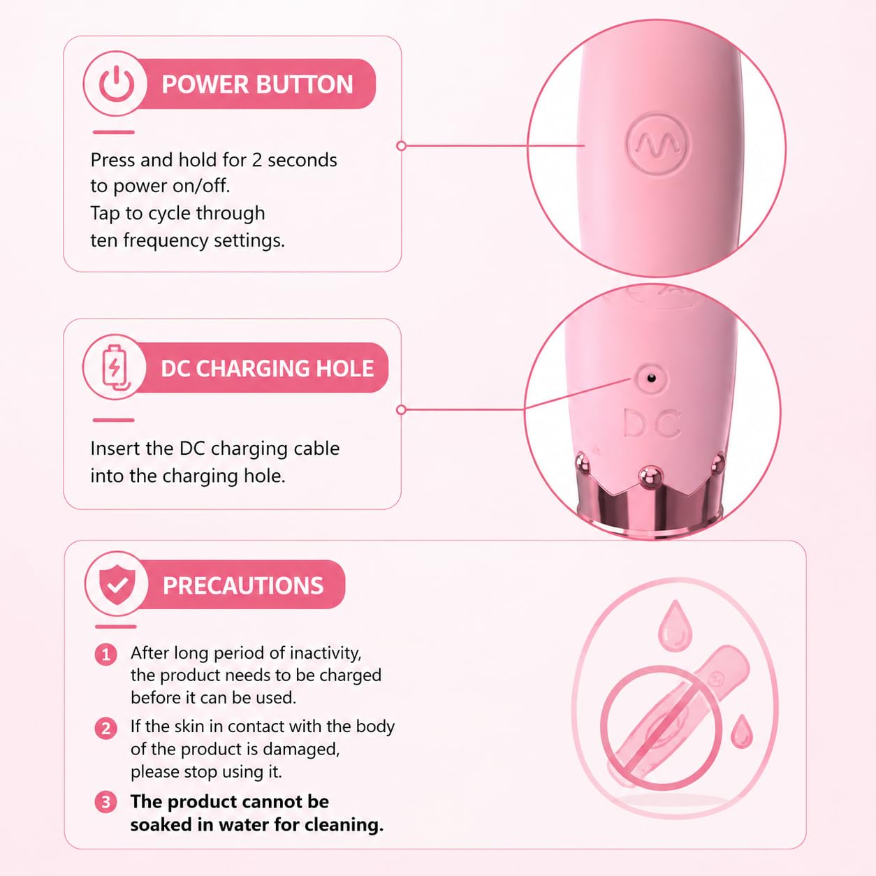 MUSVUZA Premium Personal Wellness Massager – Pink, Elegant Intimate Wellness Accessory