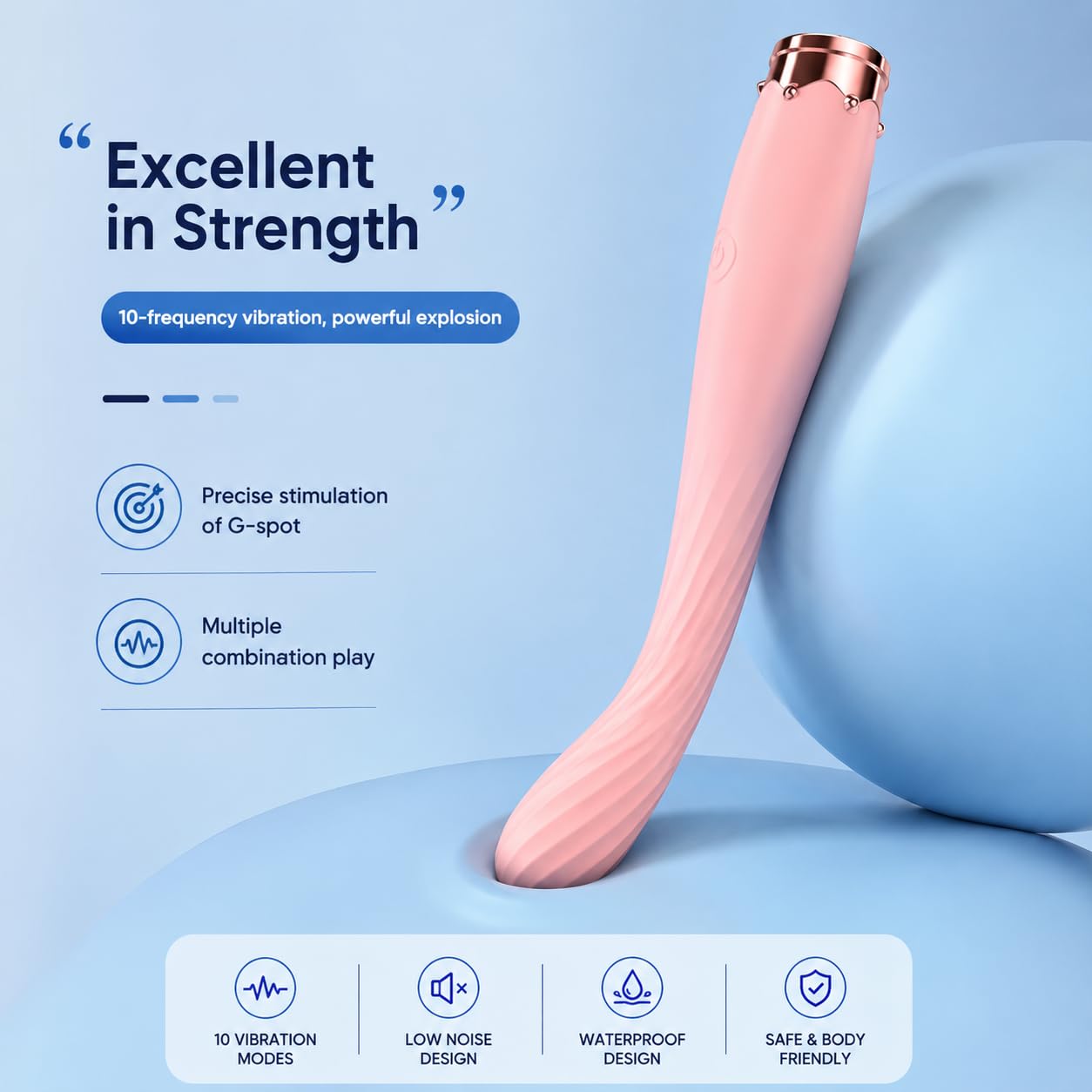 MUSVUZA Premium Personal Wellness Massager – Pink, Elegant Intimate Wellness Accessory
