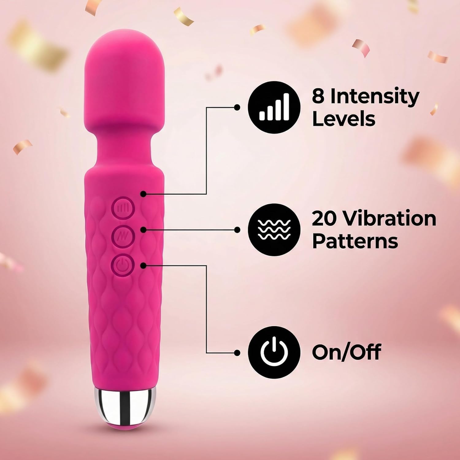 MUSVUZA Premium Rechargeable Personal Wellness Massager – Multi Color Ergonomic Design