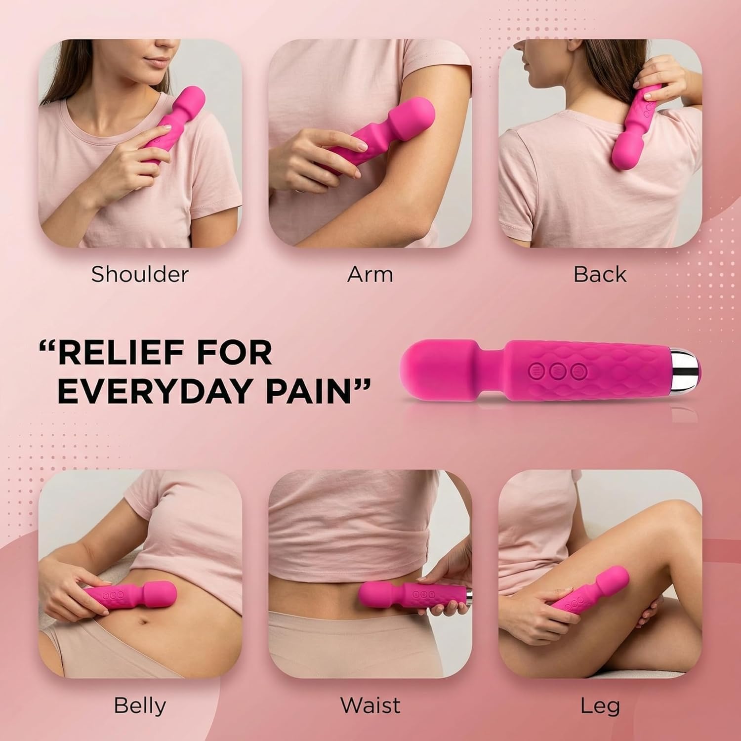MUSVUZA Premium Rechargeable Personal Wellness Massager – Multi Color Ergonomic Design
