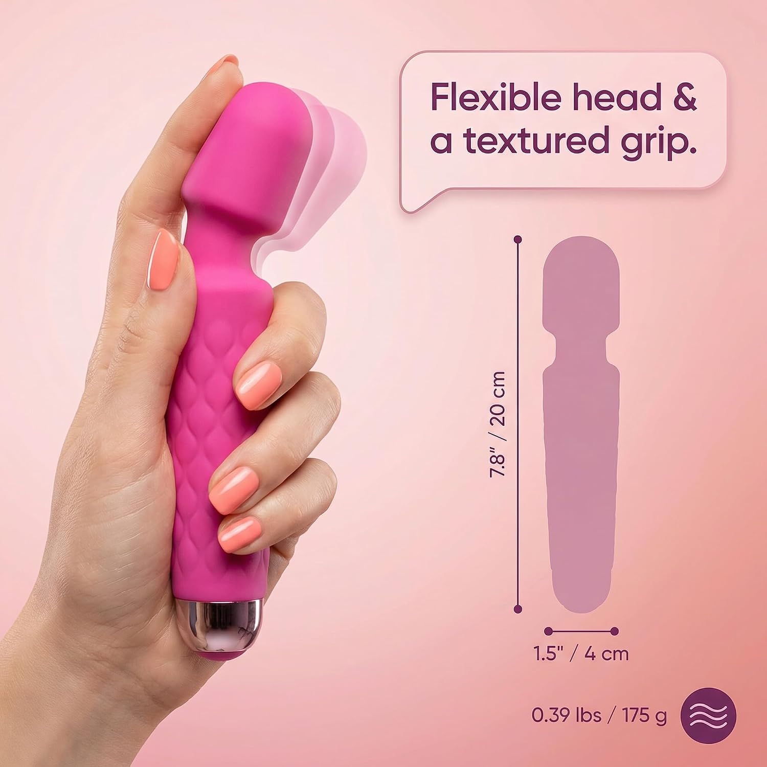 MUSVUZA Premium Rechargeable Personal Wellness Massager – Multi Color Ergonomic Design