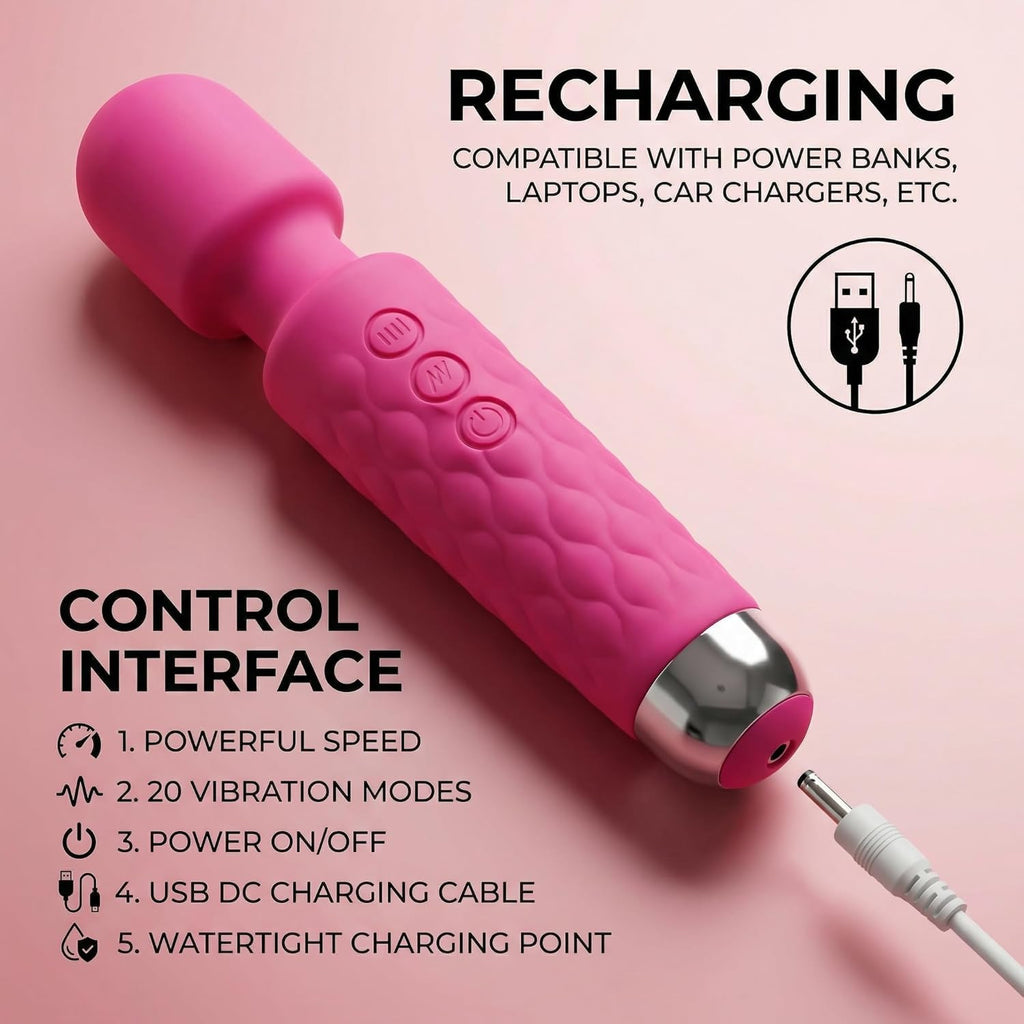 MUSVUZA Premium Rechargeable Personal Wellness Massager – Multi Color Ergonomic Design